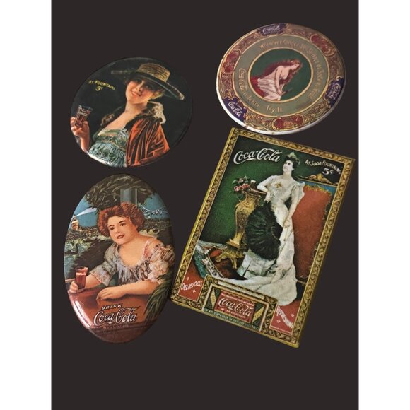 Coca-Cola Pocket Mirrors Set Of 5 Iconic 1970’s Artwork & Chewing Gum Ad D - Picture 3 of 7
